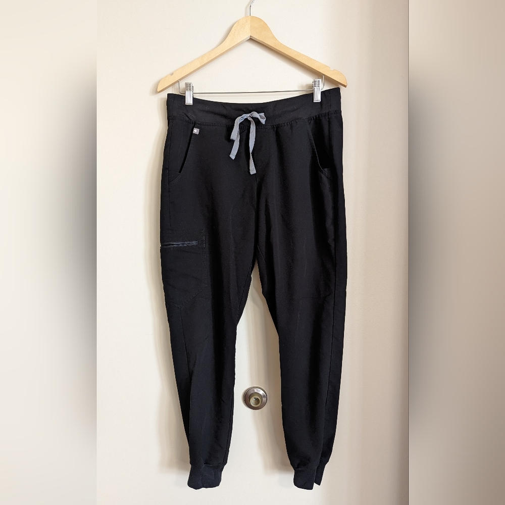 Figs High Waisted Zamora Jogger Scrub Pants M Black